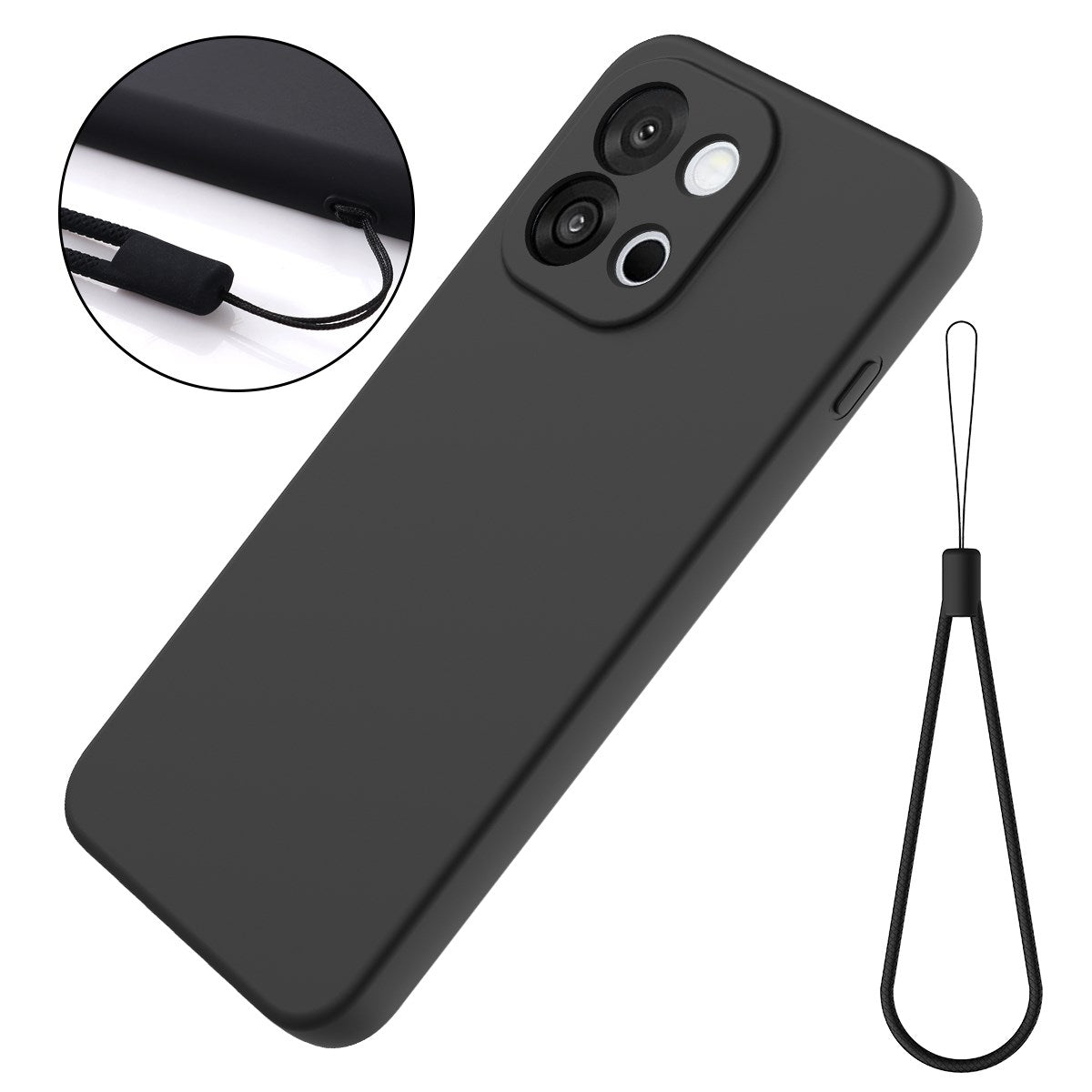 OnePlus Nord 6 EIDERWOOD Fôret Silikon Deksel m. Stropp - Svart