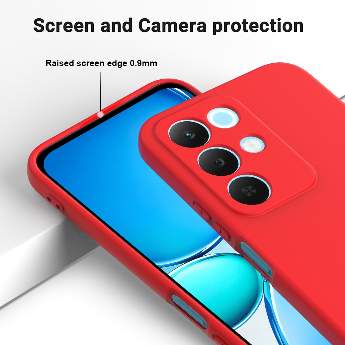 Realme C100 EIDERWOOD Silikon Deksel m. Stropp - Rød