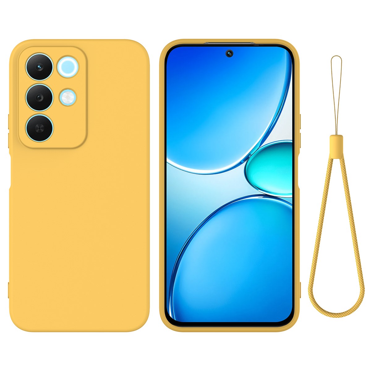 Realme C100 EIDERWOOD Silikon Deksel m. Stropp - Gul