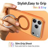 iPhone 18 Pro Max / 17 Pro Max EIDERWOOD Hybrid Plast Deksel m. Roterende Kickstand - MagSafe Kompatibel - Oransje