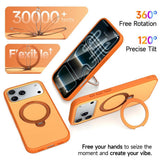 iPhone 18 Pro Max / 17 Pro Max EIDERWOOD Hybrid Plast Deksel m. Roterende Kickstand - MagSafe Kompatibel - Oransje