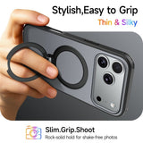 iPhone 18 Pro Max / 17 Pro Max EIDERWOOD Hybrid Plast Deksel m. Roterende Kickstand - MagSafe Kompatibel - Svart