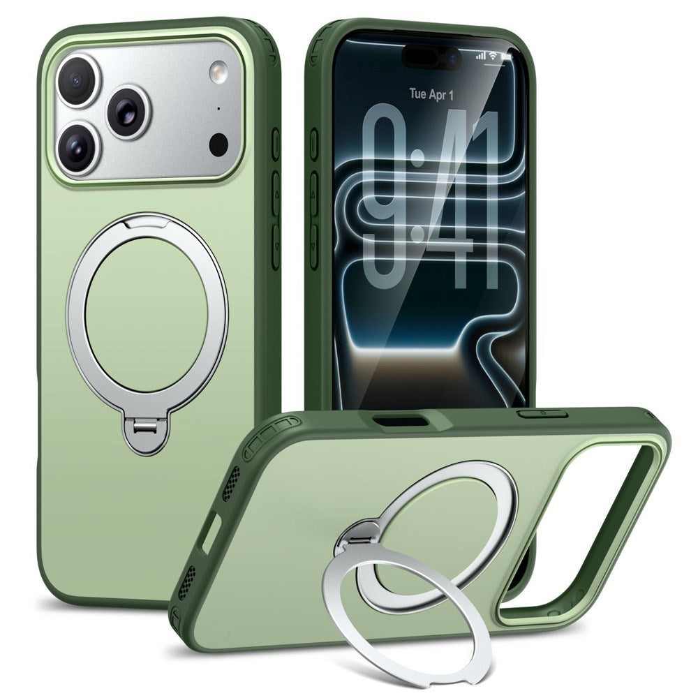 iPhone 18 Pro Max / 17 Pro Max EIDERWOOD Hybrid Plast Deksel m. Roterende Kickstand - MagSafe Kompatibel - Grønn