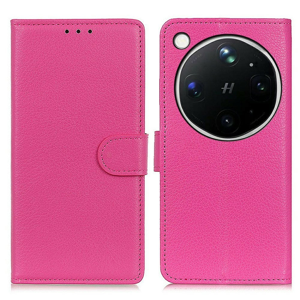 OPPO Find X9 Ultra EIDERWOOD Kunstskinn Flip Deksel m. Kortlomme & Stativfunksjon - Rosa