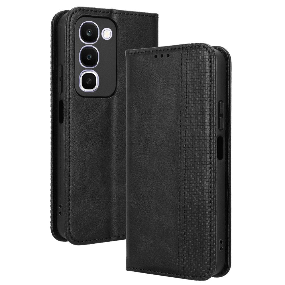 Realme C100 EIDERWOOD Kunstskinn Flip Deksel m. Kortlomme & Stativfunksjon - Svart