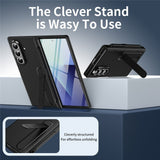Samsung Galaxy Z Fold8 Hard Plast Deksel m. Skjermbeskytter & Støttefunksjon - Svart