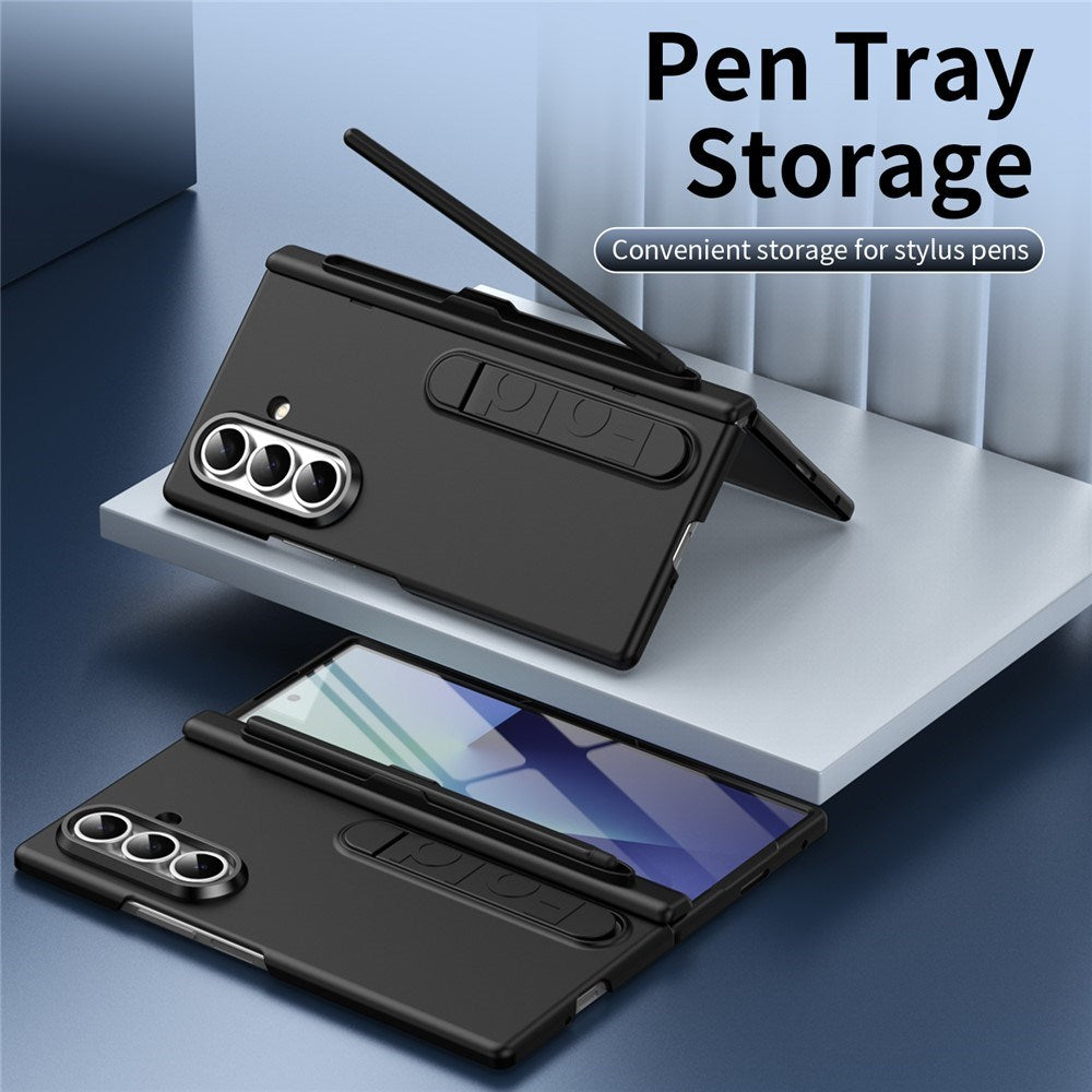 Samsung Galaxy Z Fold8 Hard Plast Deksel m. Skjermbeskytter & Støttefunksjon - Svart