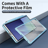 Samsung Galaxy Z Fold8 Hard Plast Deksel m. Skjermbeskytter & Støttefunksjon - Lyseblå