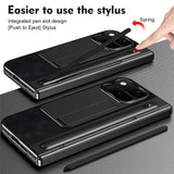 Google Pixel 11 Pro Fold EIDERWOOD Kunstskinndeksel med Herdet Glass – Svart