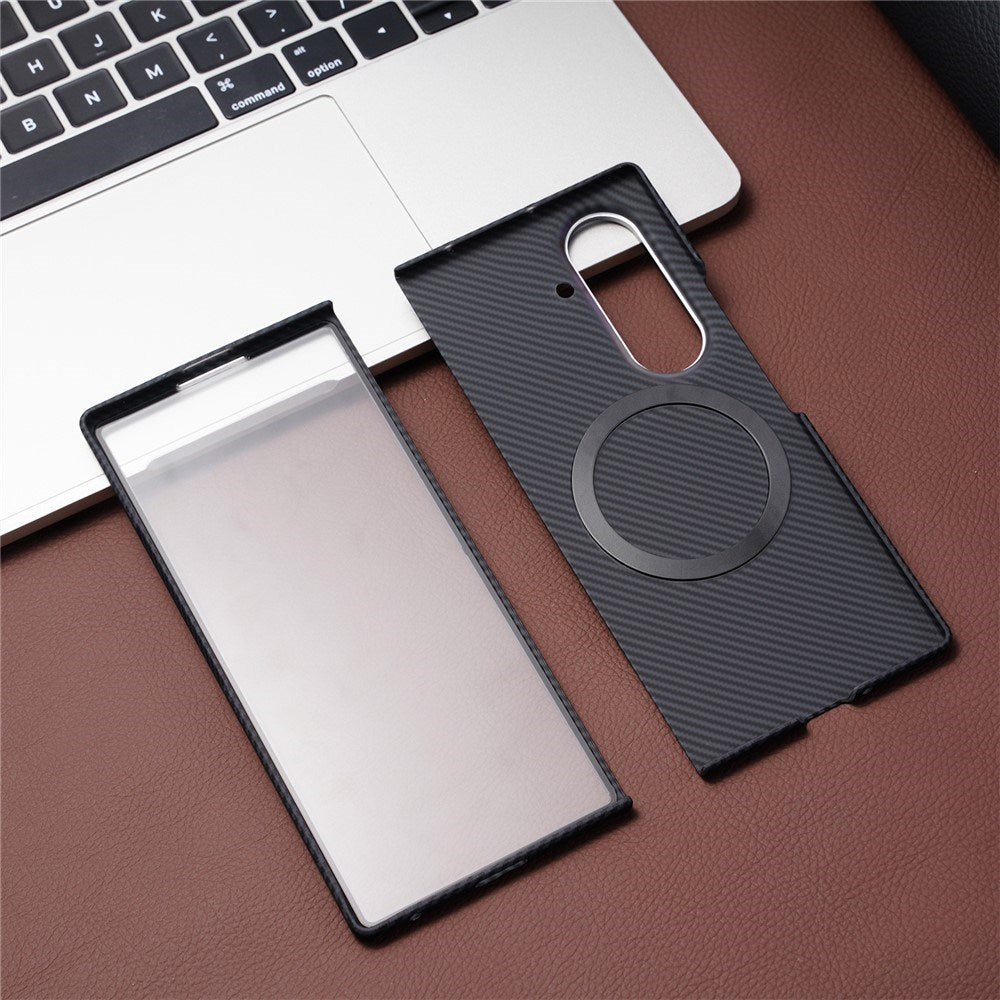 Samsung Galaxy Z Fold8 Hardt Plast Carbon Deksel - MagSafe Kompatibel - Svart
