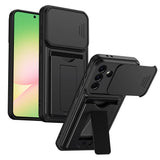 Samsung Galaxy A27 EIDERWOOD Hybrid Håndverker Deksel m. Kortholder & Cam Slider - Svart