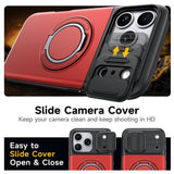 iPhone 18 Pro / 17 Pro EIDERWOOD Hybrid Håndverker Deksel m. Kortholder & Cam Slider - MagSafe Kompatibel - Rød