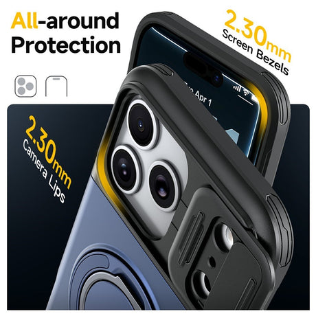 iPhone 18 Pro / 17 Pro EIDERWOOD Hybrid Håndverker Deksel m. Kortholder & Cam Slider - MagSafe Kompatibel - Blå