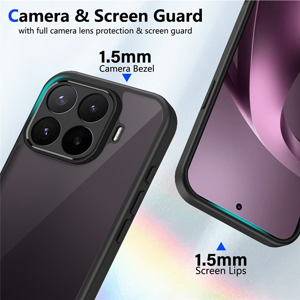 Xiaomi 17T Pro Hybrid Deksel med Matt Overflate - Svart / Gjennomsiktig
