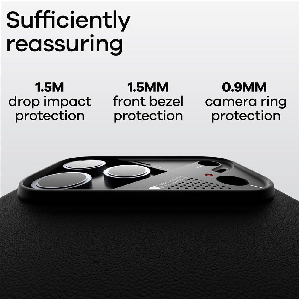 iPhone 17 Pro Max AULUMU Kunstskinn Deksel - MagSafe Kompatibel - Svart