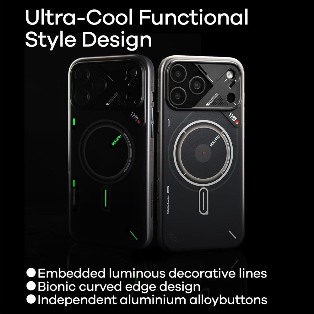iPhone 17 Pro AULUMU Luminous Fleksibelt Plast Deksel – MagSafe Kompatibel – Svart