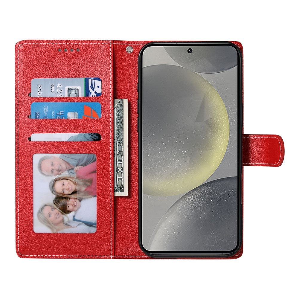 Samsung Galaxy S26 FE EIDERWOOD Flip Deksel med Kortholder og Stropp - Rød