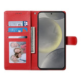 Samsung Galaxy S26 FE EIDERWOOD Flip Deksel med Kortholder og Stropp - Rød