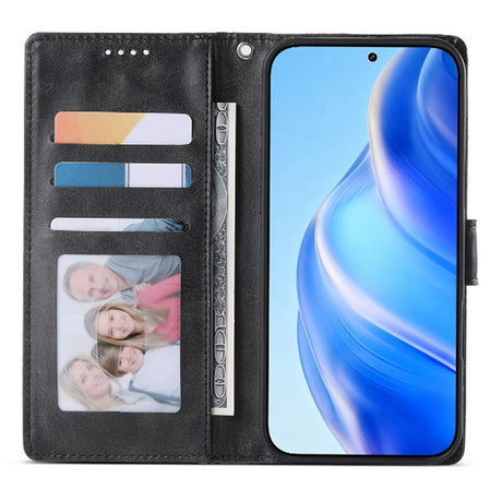 Motorola Moto G47 / G37 EIDERWOOD Flip Deksel i Skinn med Lommebok & Stropp - Svart