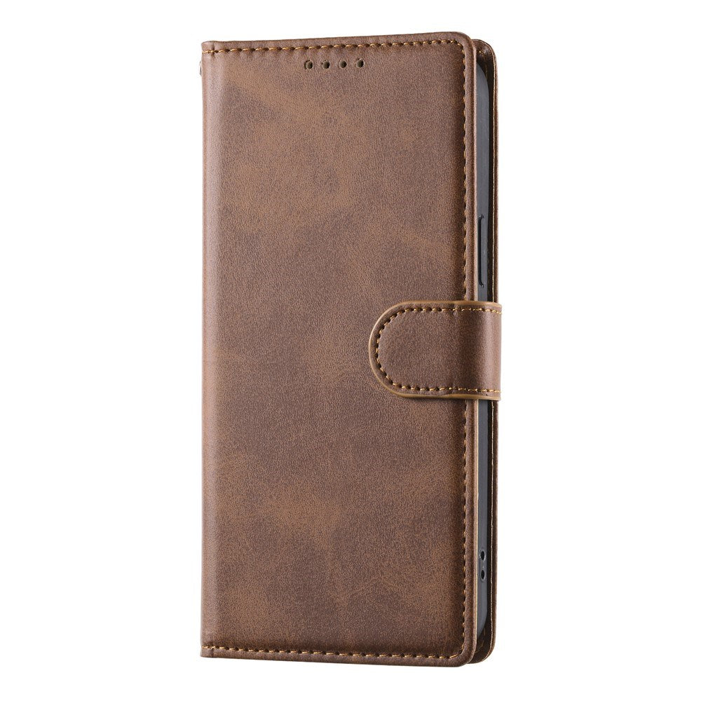 Motorola Moto G47 / G37 EIDERWOOD Flip Deksel i Skinn med Lommebok & Stropp - Brun
