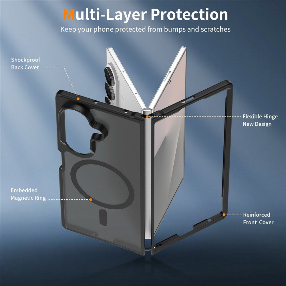 Samsung Galaxy Z Fold8 Matt Fleksibelt Plast Deksel - MagSafe Kompatibel - Svart