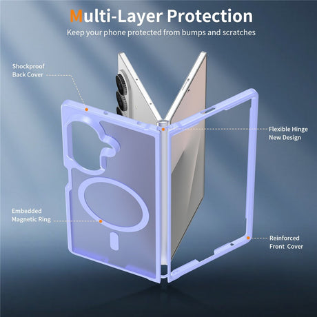 Samsung Galaxy Z Fold8 Ultra Matt Fleksibelt Plast Deksel - MagSafe Kompatibel - Lilla
