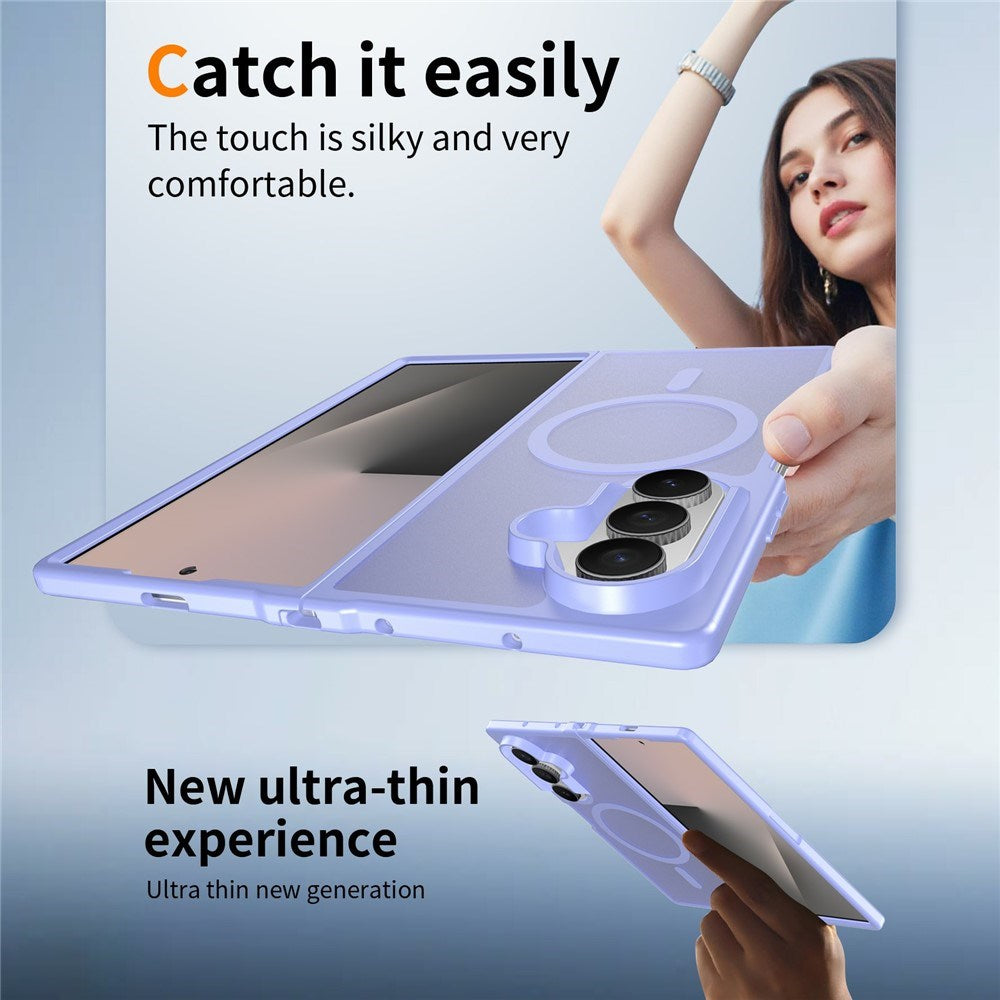 Samsung Galaxy Z Fold8 Matt Fleksibelt Plast Deksel - MagSafe Kompatibel - Lilla