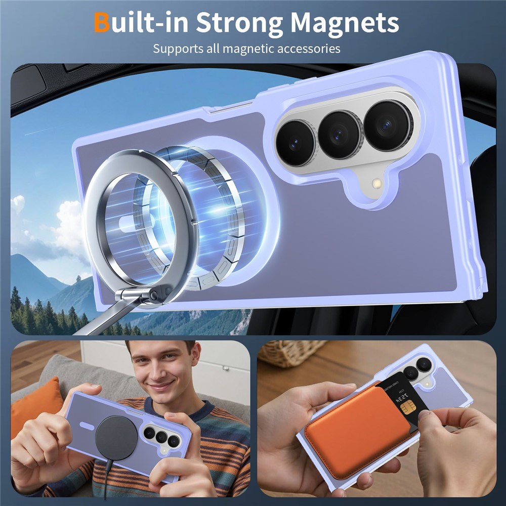 Samsung Galaxy Z Fold8 Matt Fleksibelt Plast Deksel - MagSafe Kompatibel - Lilla