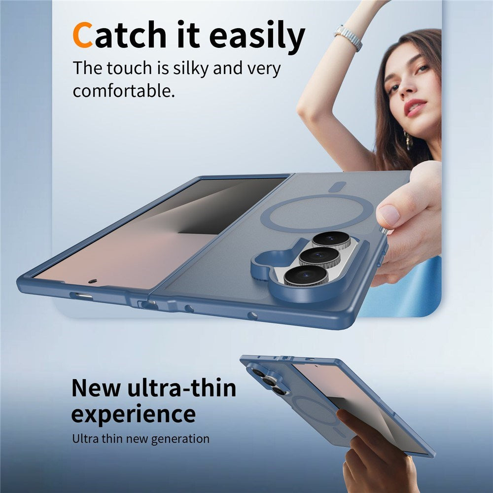 Samsung Galaxy Z Fold8 Matt Fleksibelt Plast Deksel - MagSafe Kompatibel - Blå