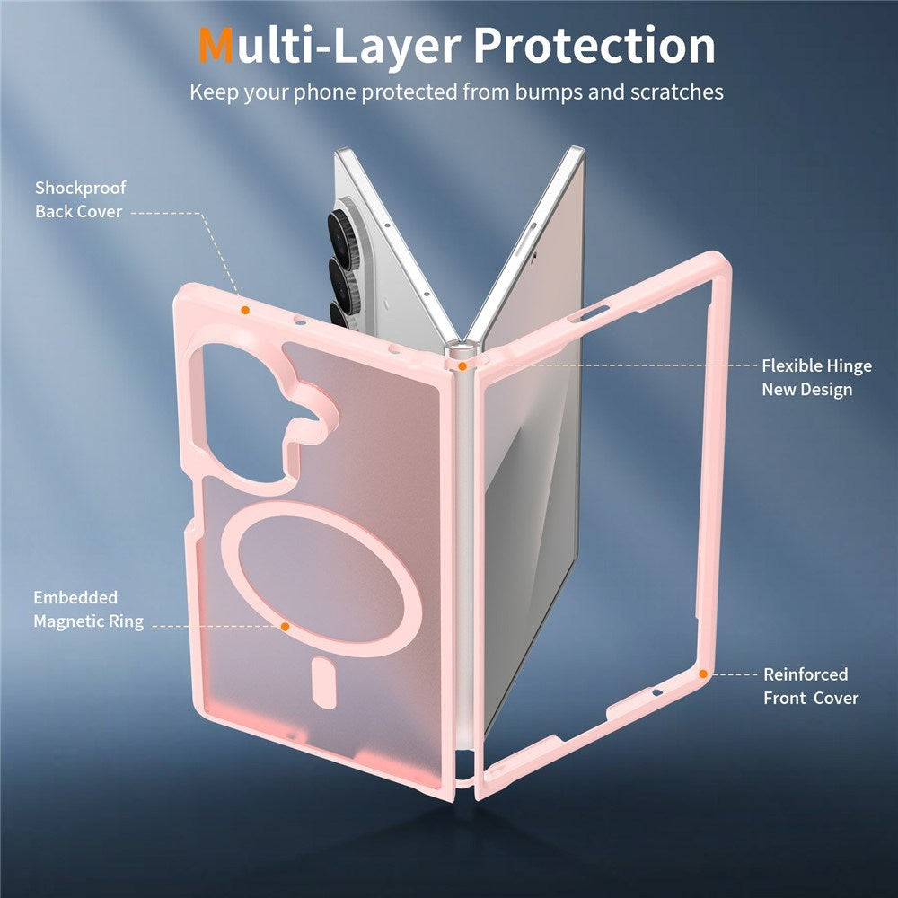 Samsung Galaxy Z Fold8 Matt Fleksibelt Plast Deksel - MagSafe Kompatibel - Rosa