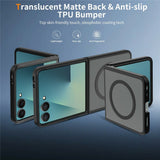 Samsung Galaxy Z Flip8 Matt Fleksibelt Plast Deksel - MagSafe Kompatibel - Svart