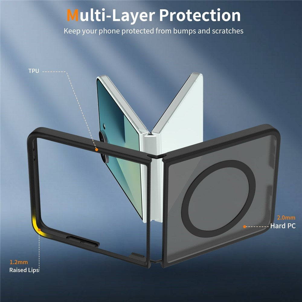 Samsung Galaxy Z Flip8 Matt Fleksibelt Plast Deksel - MagSafe Kompatibel - Svart