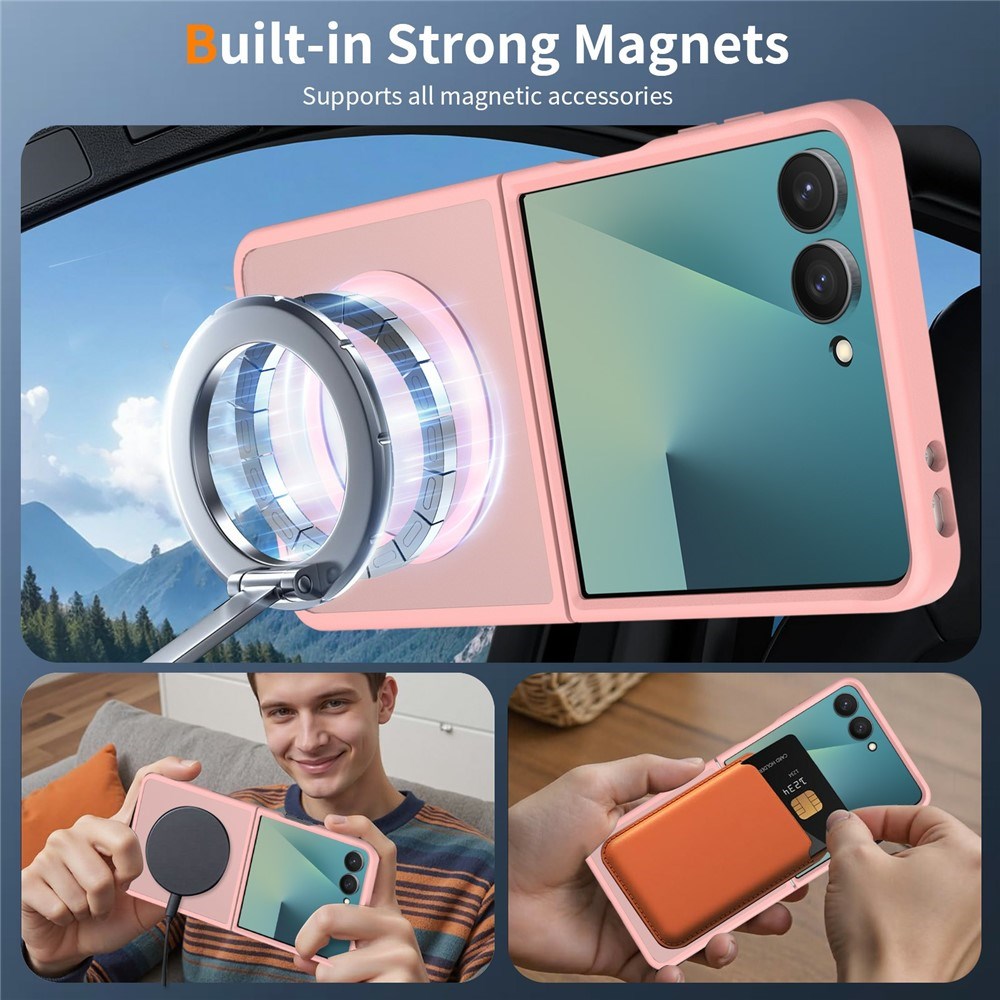 Samsung Galaxy Z Flip8 Matt Fleksibelt Plast Deksel - MagSafe Kompatibel - Rosa