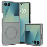 Samsung Galaxy Z Flip8 Matt Fleksibelt Plast Deksel - MagSafe Kompatibel - Grå