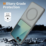 Samsung Galaxy Z Flip8 Matt Fleksibelt Plast Deksel - MagSafe Kompatibel - Grå