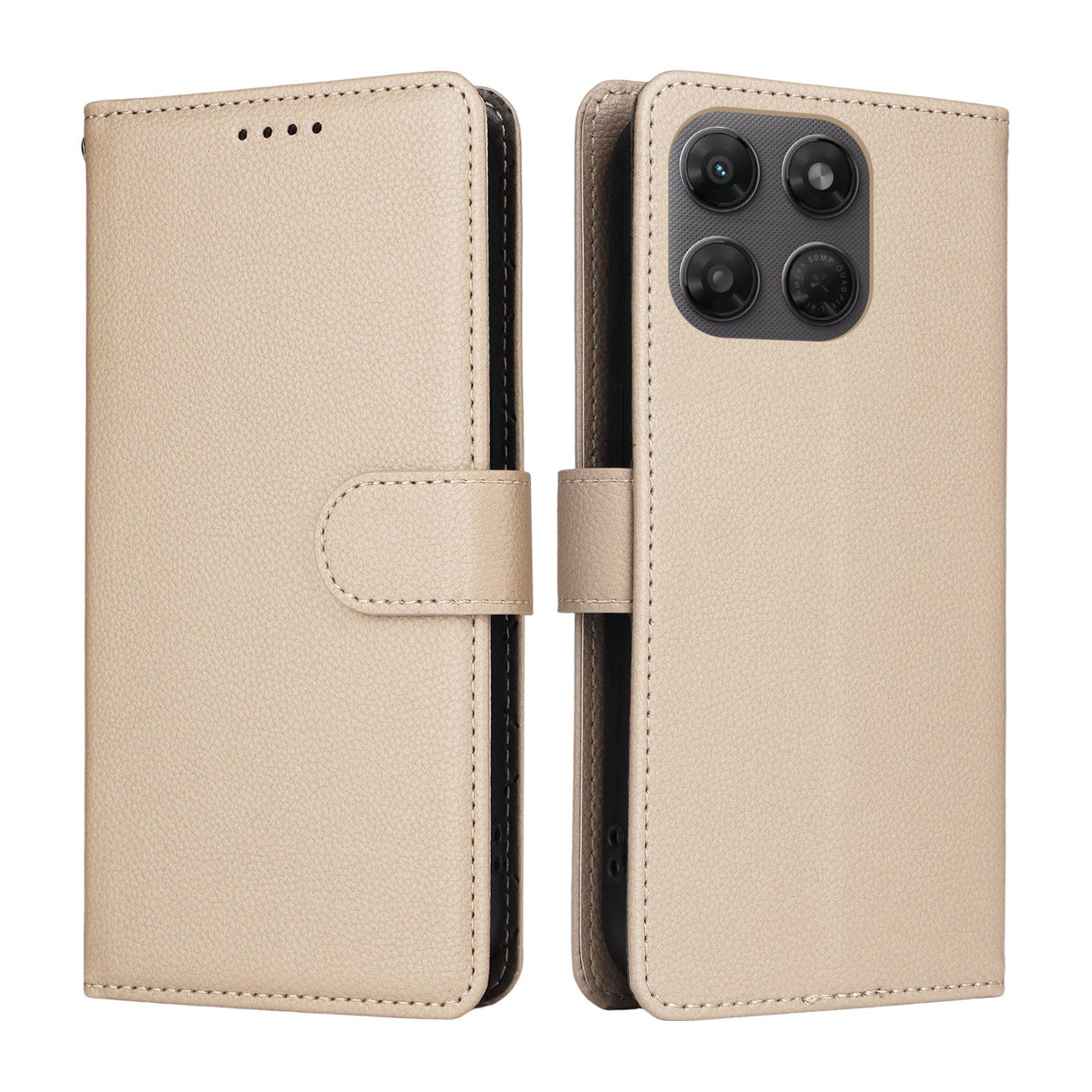 Motorola Moto G47 / G37 EIDERWOOD Flippdeksel (RFID-blokkering) - Beige