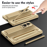 Samsung Galaxy Z Fold8 EIDERWOOD Deksel med Stylus Penn & Støtte - Gull