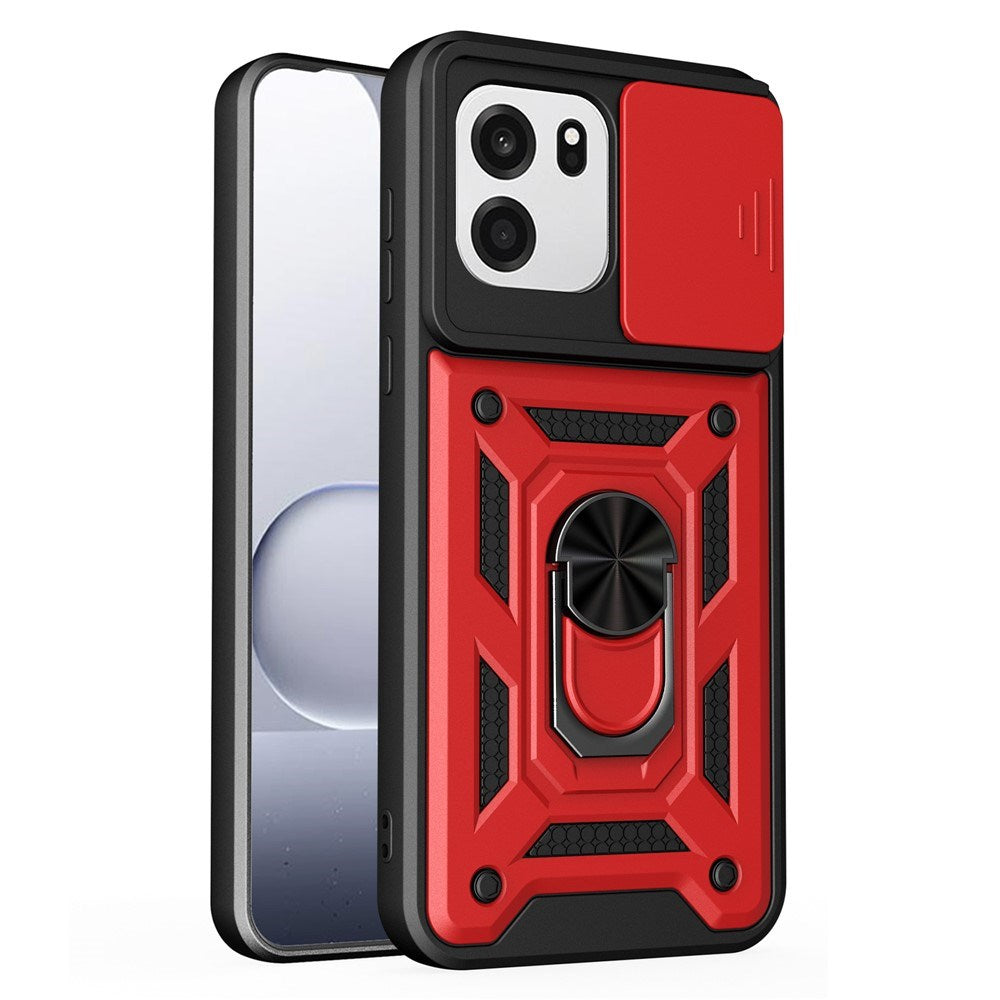 OnePlus Nord CE6 EIDERWOOD Hybrid Håndverker Deksel m. Kickstand & Cam Slider - Rød