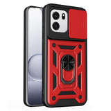 OnePlus Nord CE6 EIDERWOOD Hybrid Håndverker Deksel m. Kickstand & Cam Slider - Rød