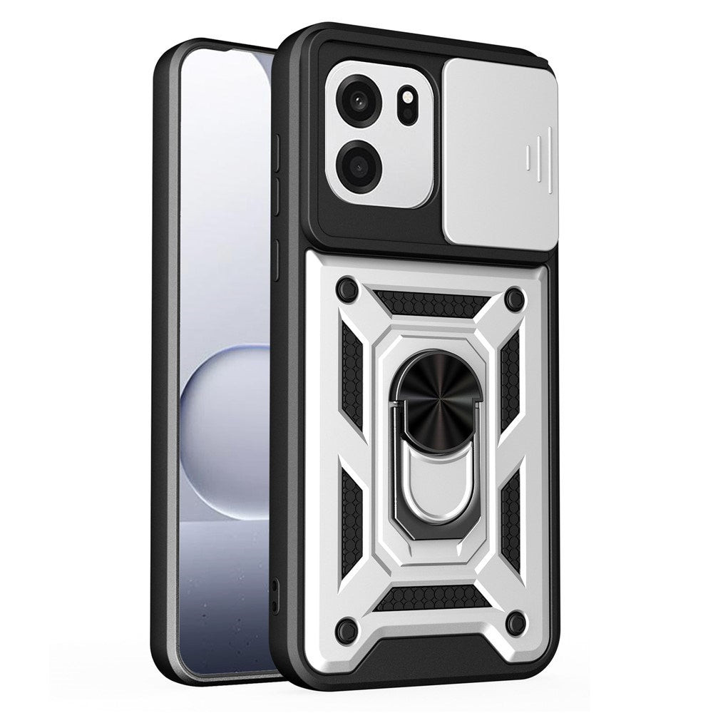 OnePlus Nord CE6 EIDERWOOD Hybrid Håndverker Deksel m. Kickstand & Cam Slider - Sølv