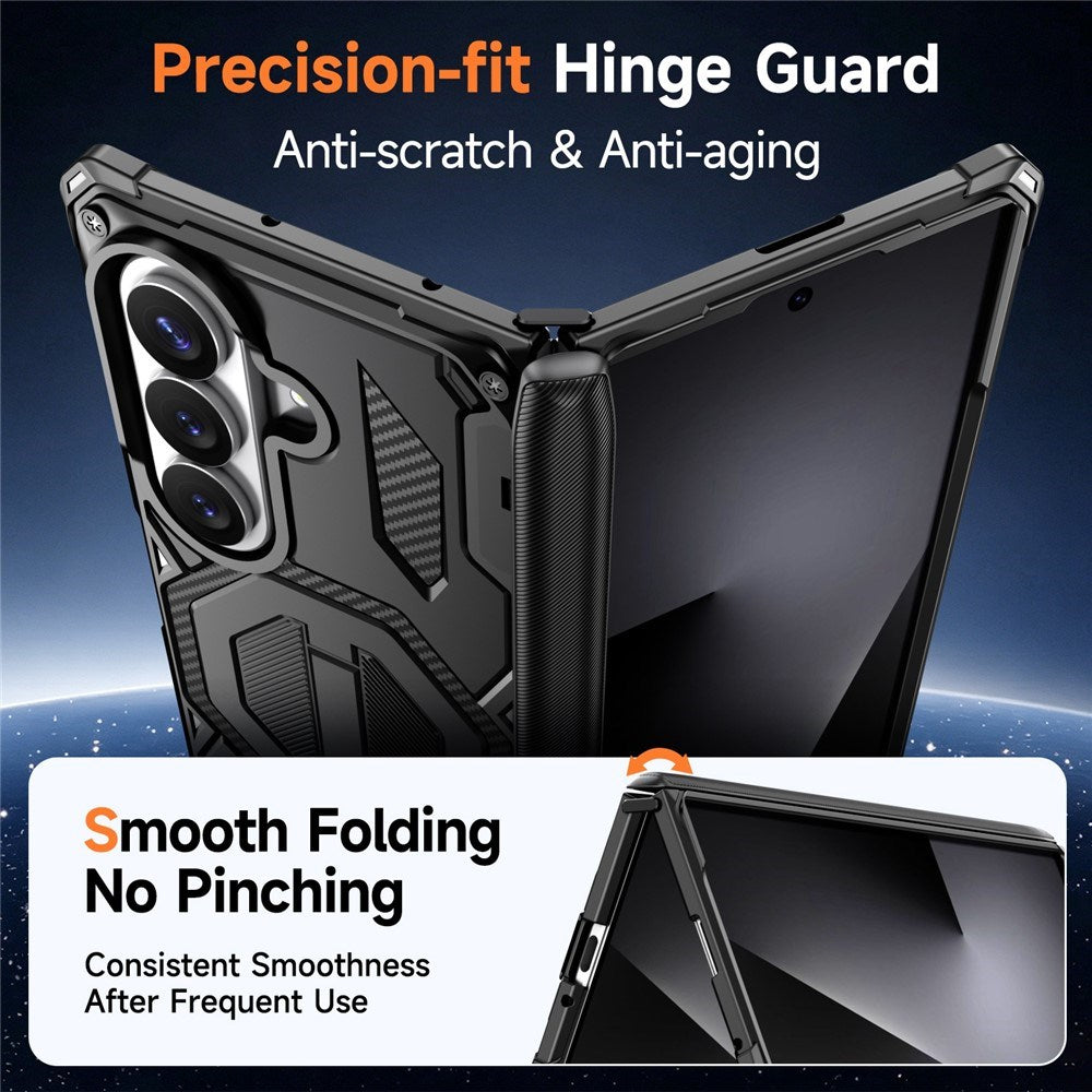 Samsung Galaxy Z Fold8 Ultra / Fold7 EIDERWOOD Håndverker Deksel med Indbygget Kickstand - MagSafe Kompatibel - Svart