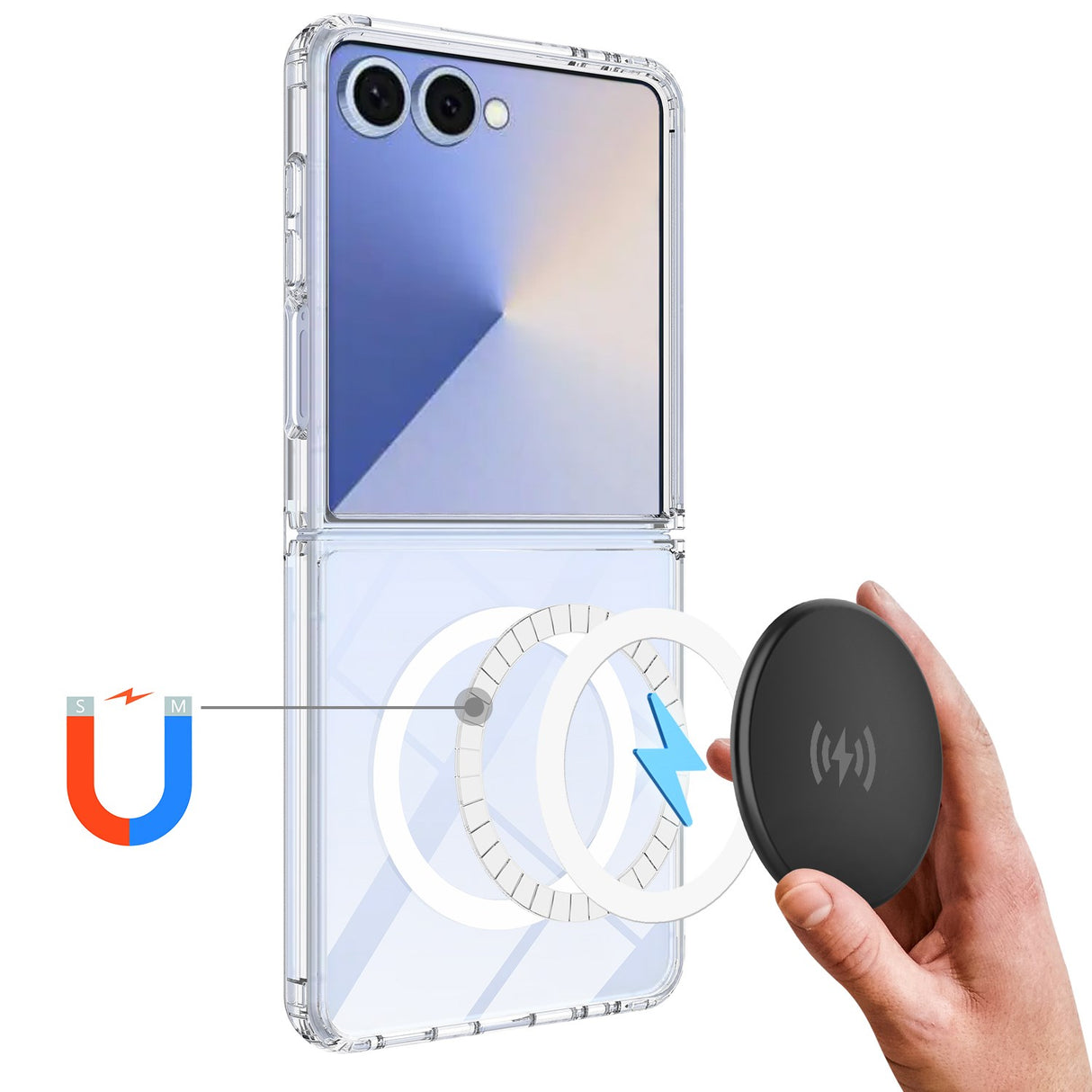 Samsung Galaxy Z Flip8 EIDERWOOD Hybrid Plast Deksel - MagSafe Kompatibel - Gjennomsiktig