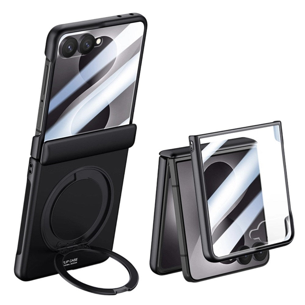Samsung Galaxy Z Flip8 EIDERWOOD Deksel - Innebygd Skjermbeskyttelse & Stativfunksjon - Svart