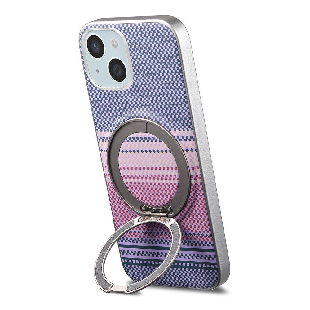 iPhone 14 / 13 EIDERWOOD Hybrid Plast Gradient Deksel m. Roterende Kickstand - MagSafe Kompatibel - Lilla