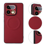 Realme 16 Pro+ EIDERWOOD Hybrid Carbon Deksel - MagSafe Kompatibel - Rød