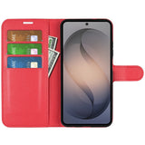 Samsung Galaxy S26 FE EIDERWOOD Flip Deksel med Kortholder & Stativfunksjon - Rød
