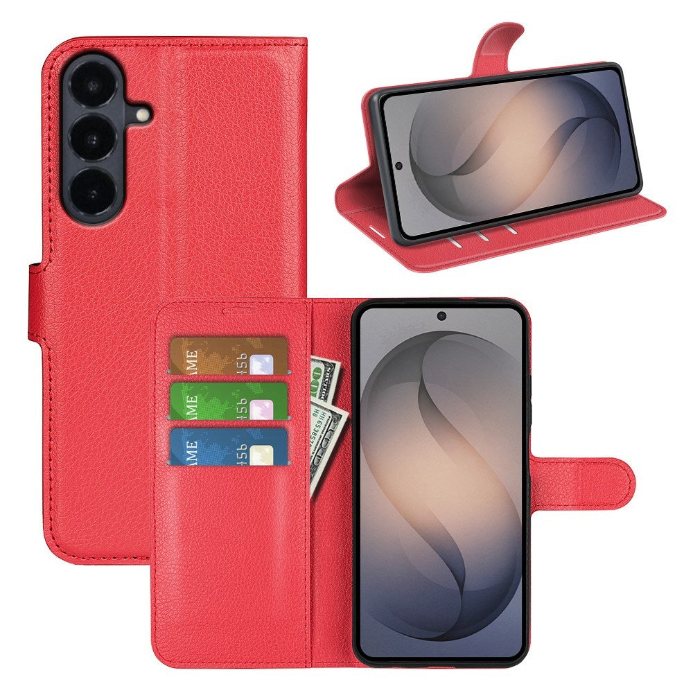 Samsung Galaxy S26 FE EIDERWOOD Flip Deksel med Kortholder & Stativfunksjon - Rød
