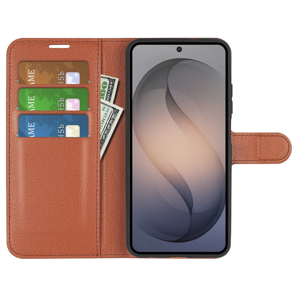 Samsung Galaxy S26 FE EIDERWOOD Flip Deksel med Kortholder & Stativfunksjon - Brun