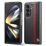 Samsung Galaxy Z Fold8 Ultra LC.IMEEKE Kunstskinn Deksel med Karbonfiber - Svart
