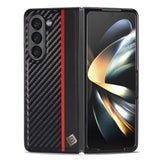 Samsung Galaxy Z Fold8 Ultra LC.IMEEKE Kunstskinn Deksel med Karbonfiber - Svart
